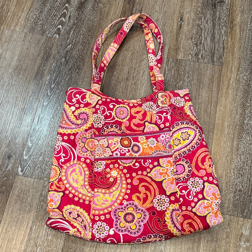 Vera Bradley Red and Orange Paisley Tote